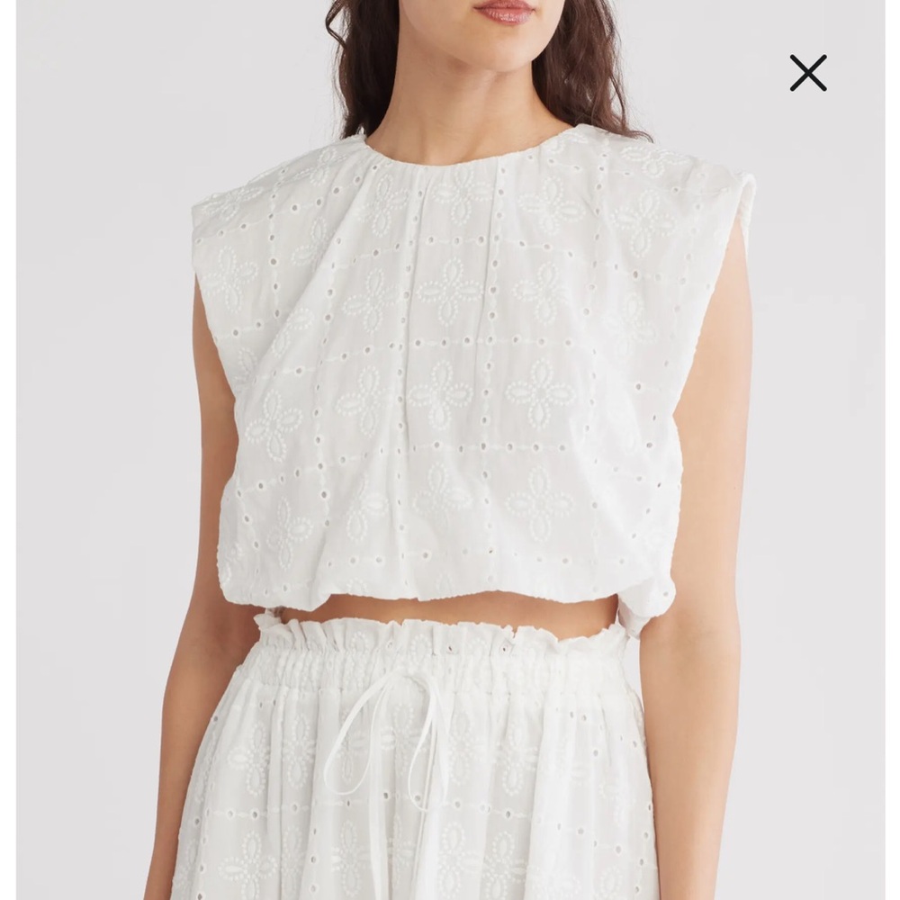 Eyelet Bubble Top